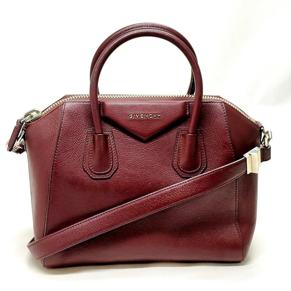 Givenchy Hand Bag  Bordeaux Leather 2way bag